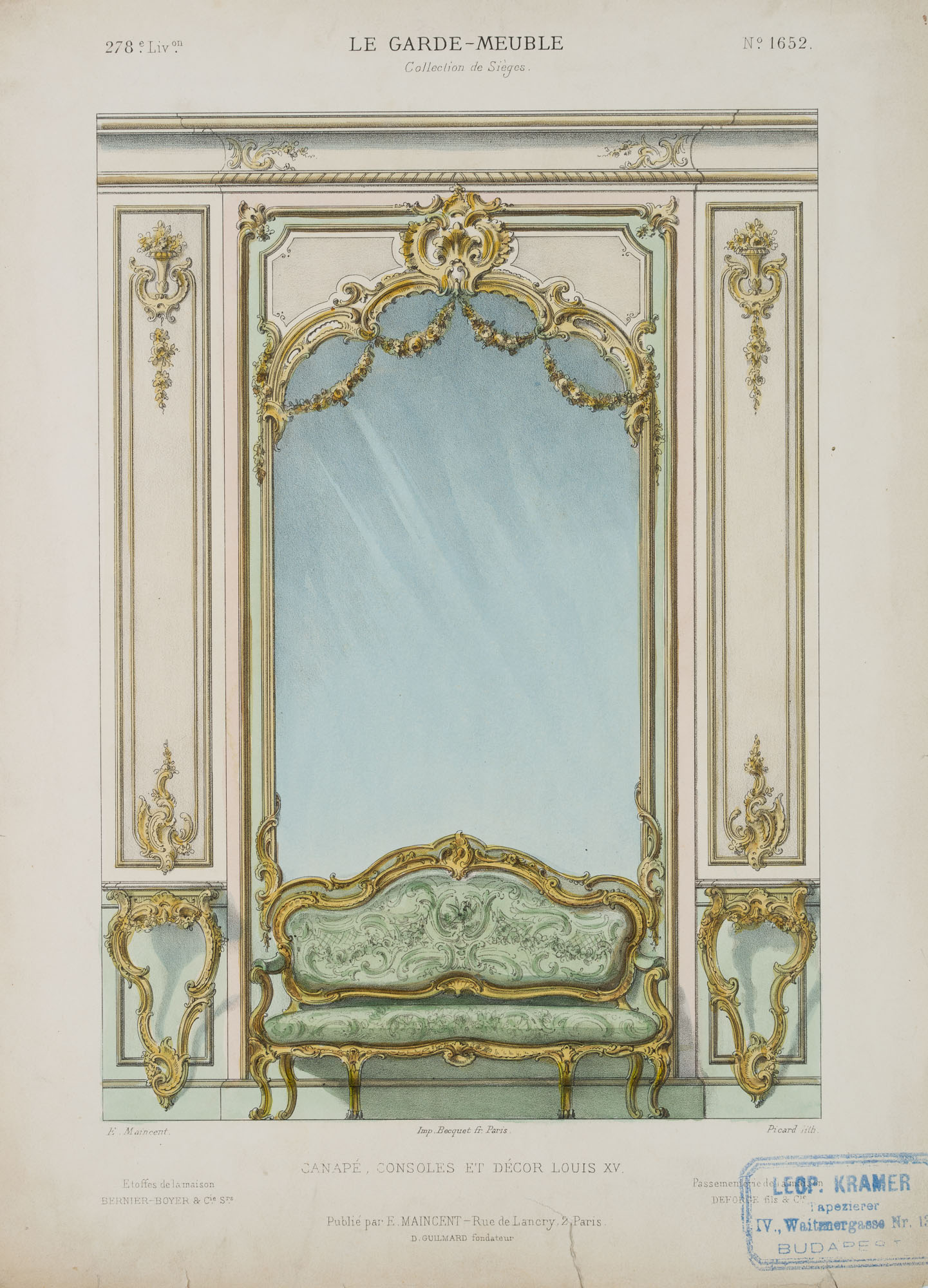 PICARD, Canapé, 19. Jhd. französisches MöbelDesign, Louis